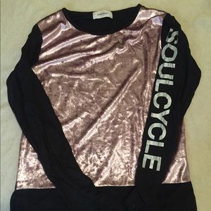 SoulCycle Black/Pink Velvet Top